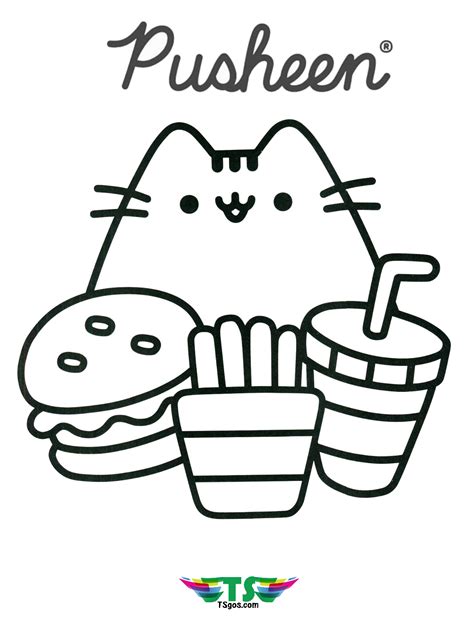 Printable Cute Pusheen Coloring Pages